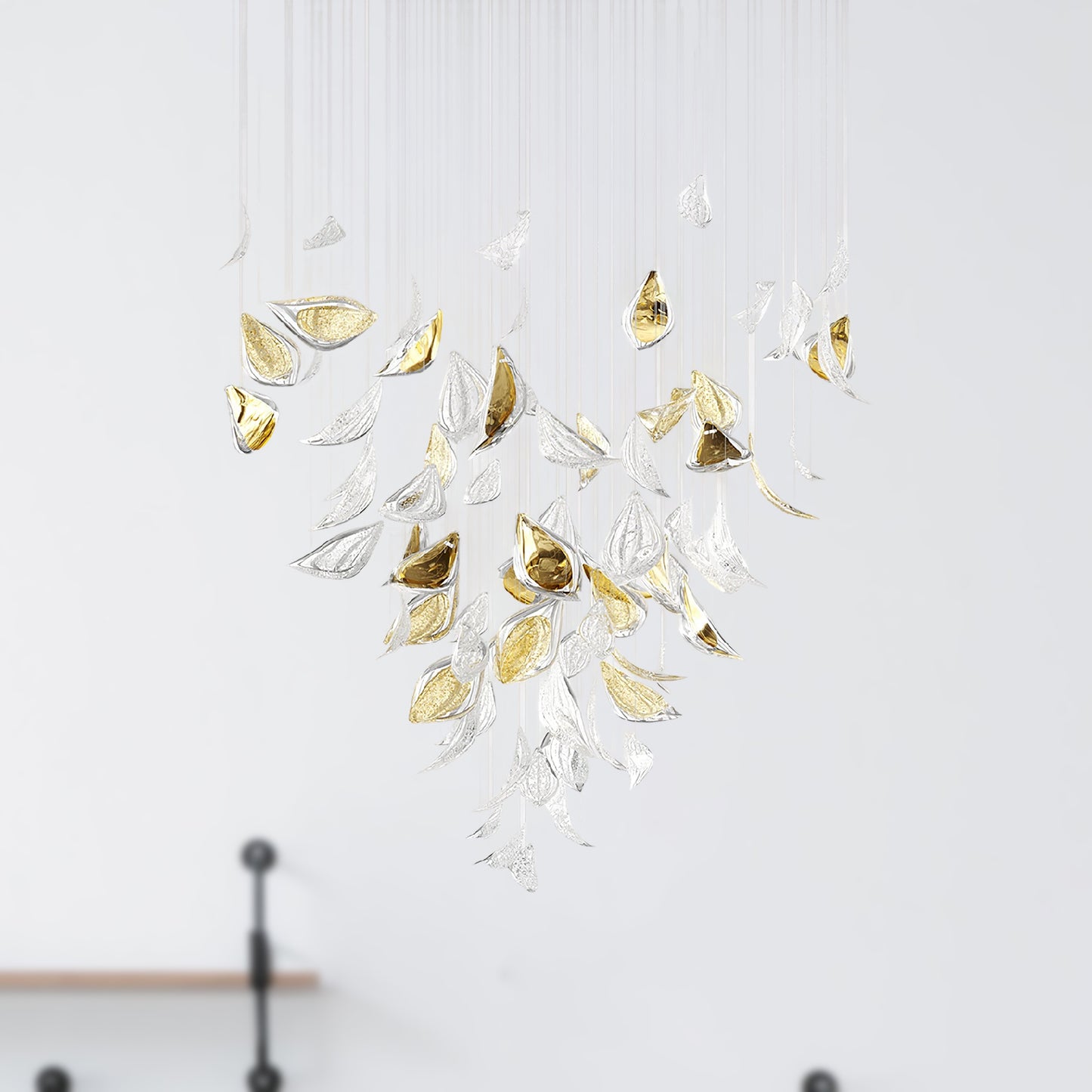 Floating Leaves Eclectic Crystal Chandelier