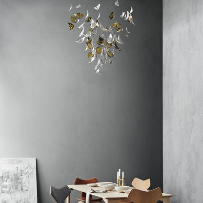 Floating Leaves Eclectic Crystal Chandelier