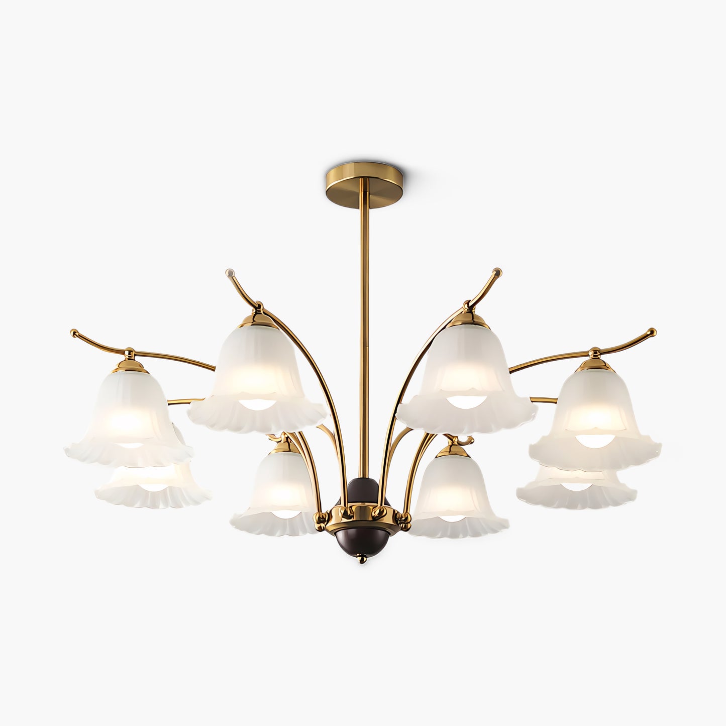 Flora Brass Contemporary Crystal Chandelier