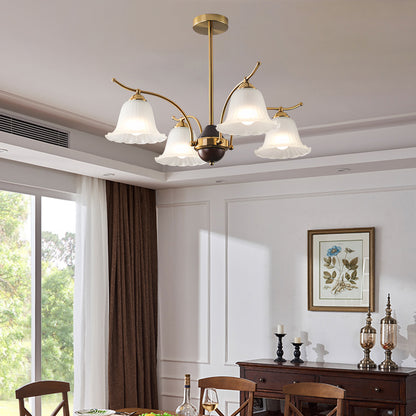 Flora Brass Contemporary Crystal Chandelier