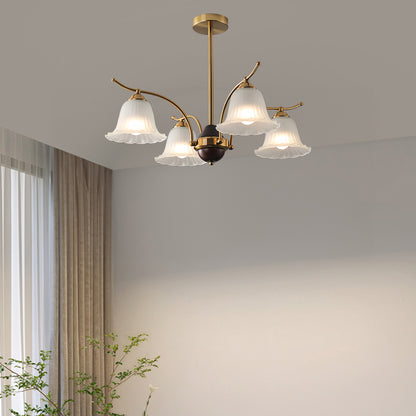 Flora Brass Contemporary Crystal Chandelier