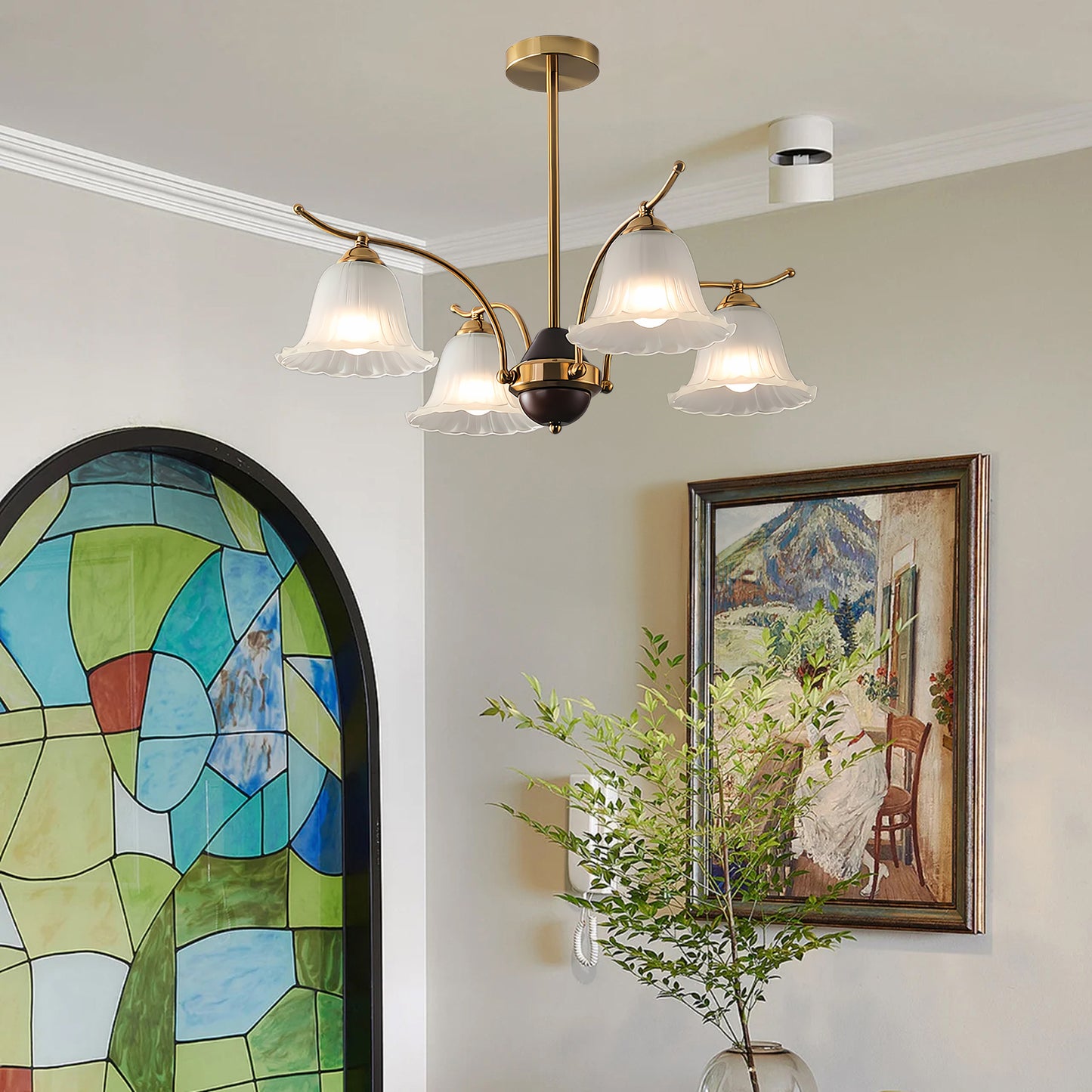 Flora Brass Contemporary Crystal Chandelier