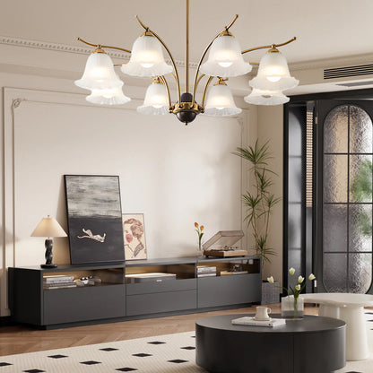 Flora Brass Contemporary Crystal Chandelier