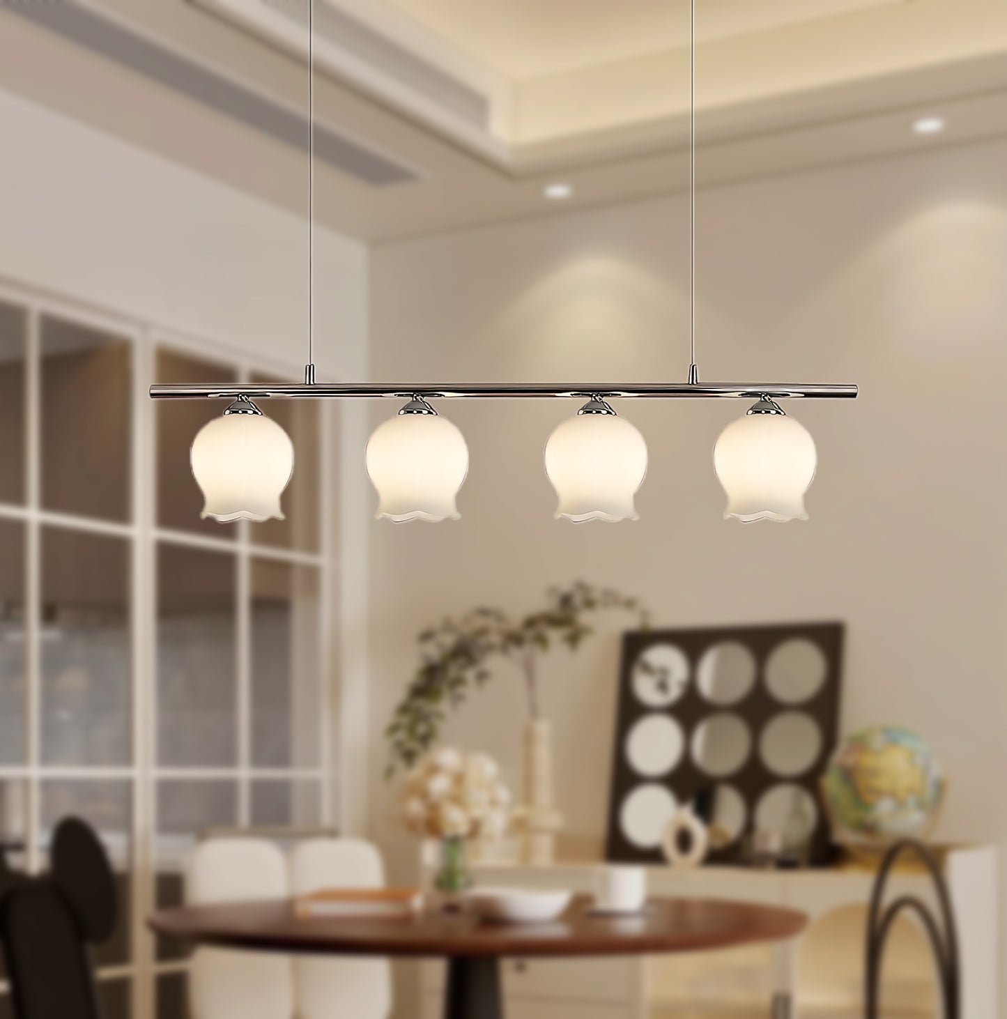 Floral Modern Rustic Crystal Pendant Lamp