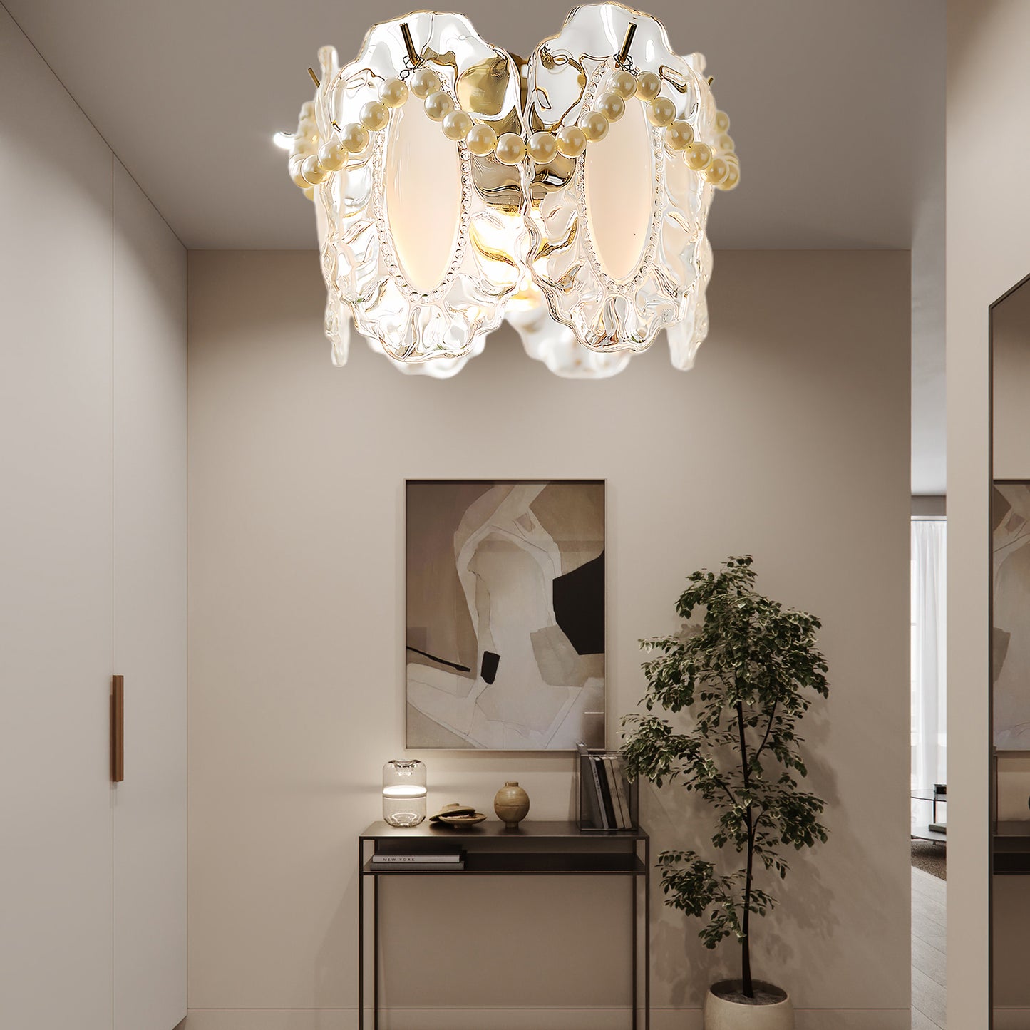 Floral Contemporary Crystal Pendant Lamp