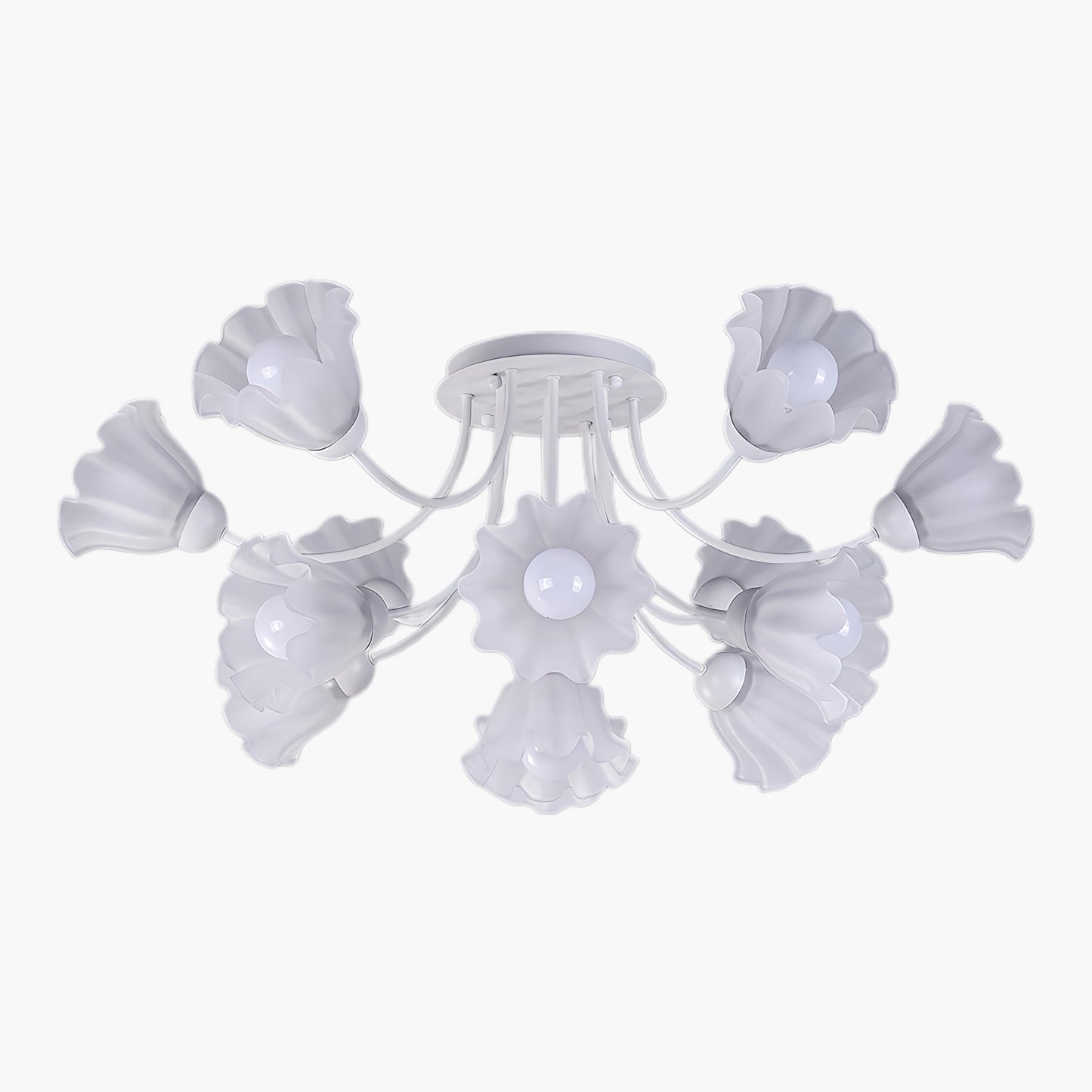 Floral Sculpted Eclectic Crystal Ceiling Lamp