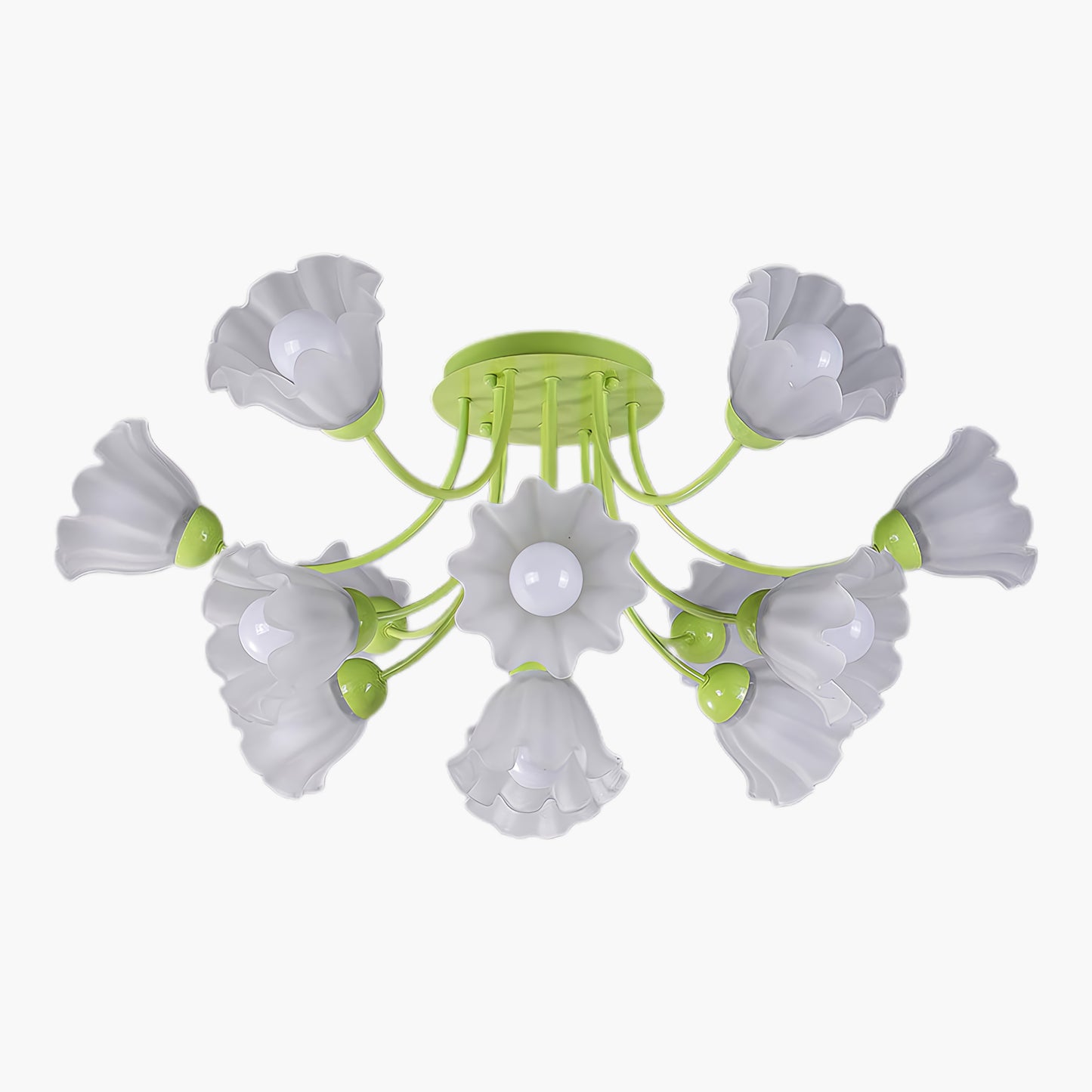 Floral Sculpted Eclectic Crystal Ceiling Lamp