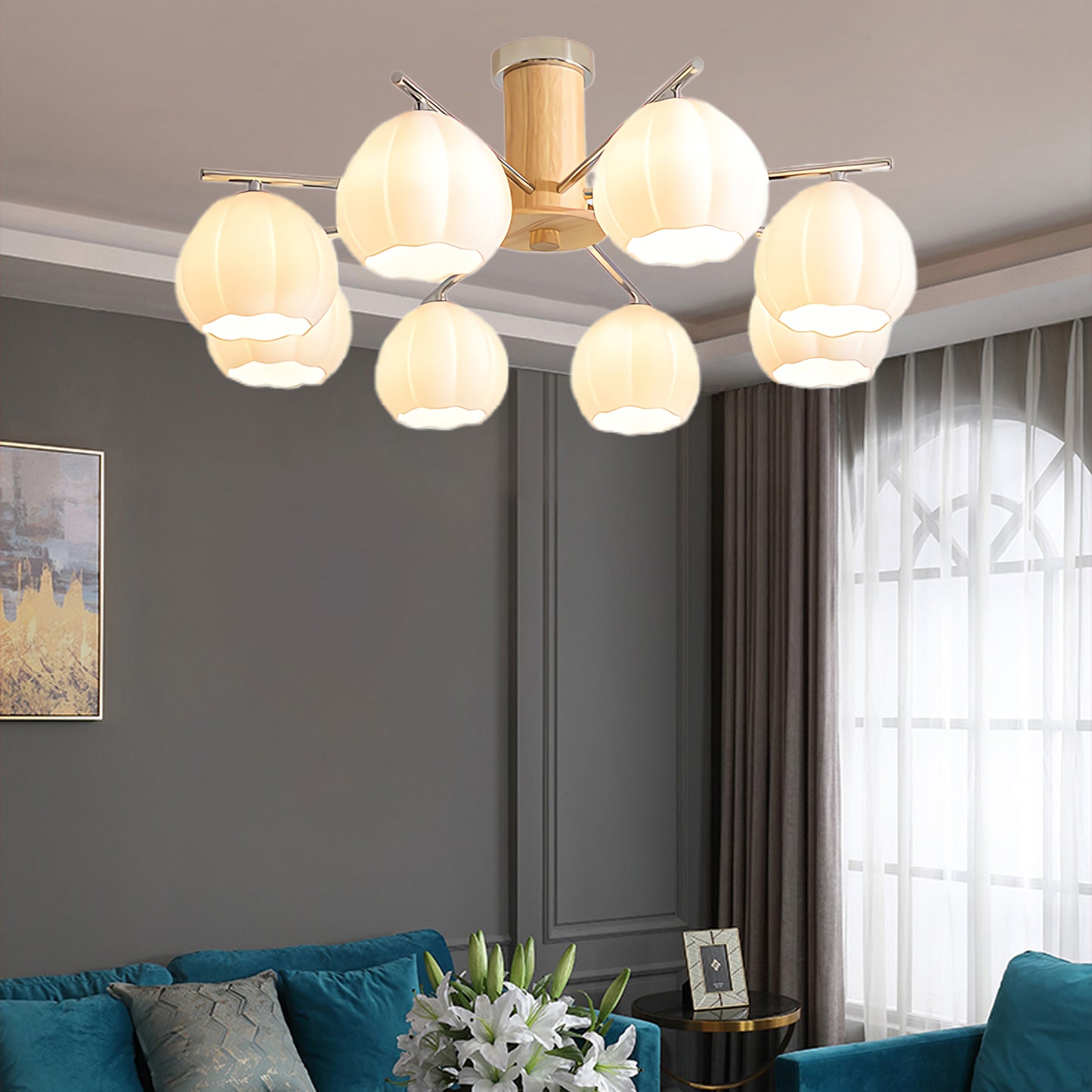 Flower Buds Modern Crystal Ceiling Lamp