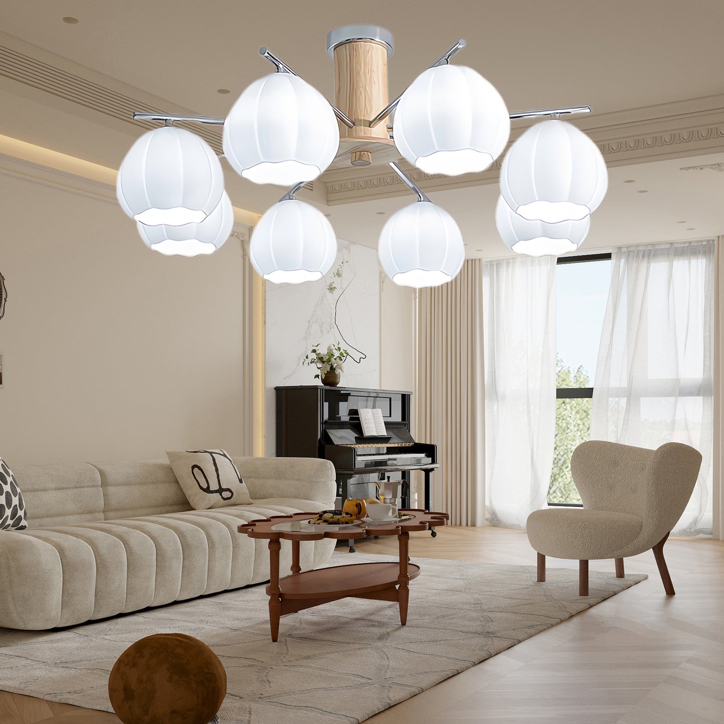 Flower Buds Modern Crystal Ceiling Lamp