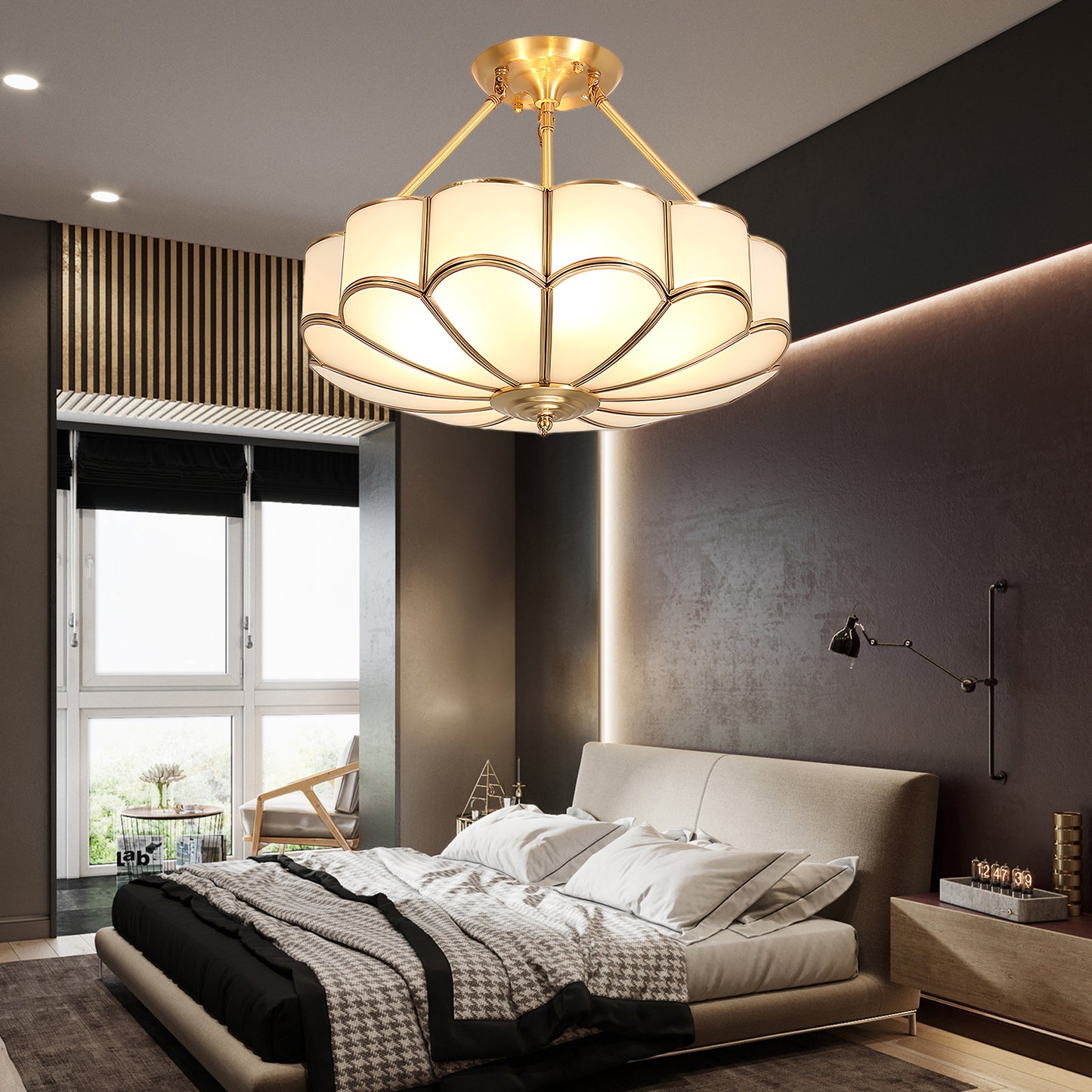 Flower Shape Modern Crystal Ceiling Light