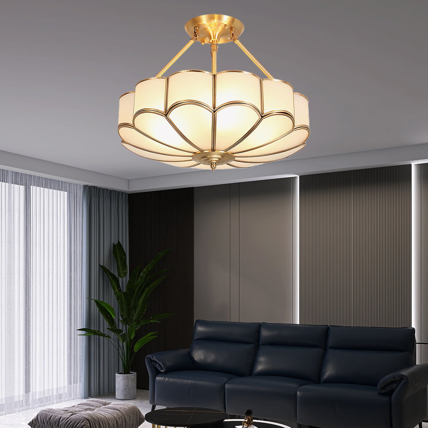 Flower Shape Modern Crystal Ceiling Light