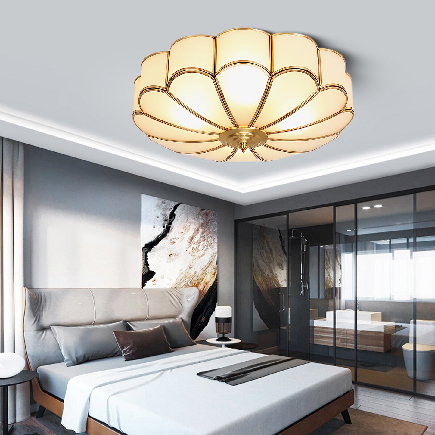 Flower Shape Recessed Modern Crystal Ceiling Light