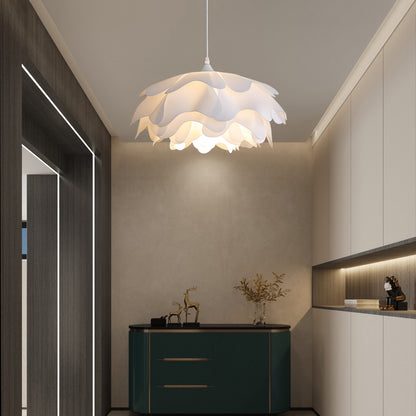 Flower Shaped White Eclectic Metal Pendant Lamp