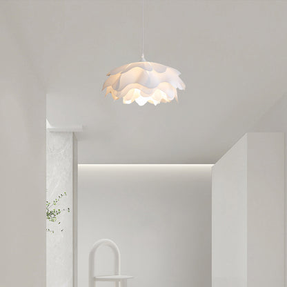 Flower Shaped White Eclectic Metal Pendant Lamp