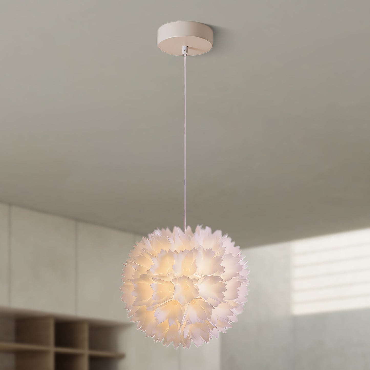 Flowers Ball Eclectic Metal Pendant Light