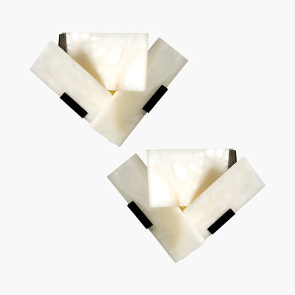 Fly Alabaster Mid-century Crystal Sconce