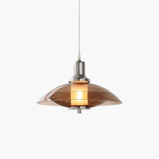 Flying Saucer Chrome Retro Crystal Pendant Light