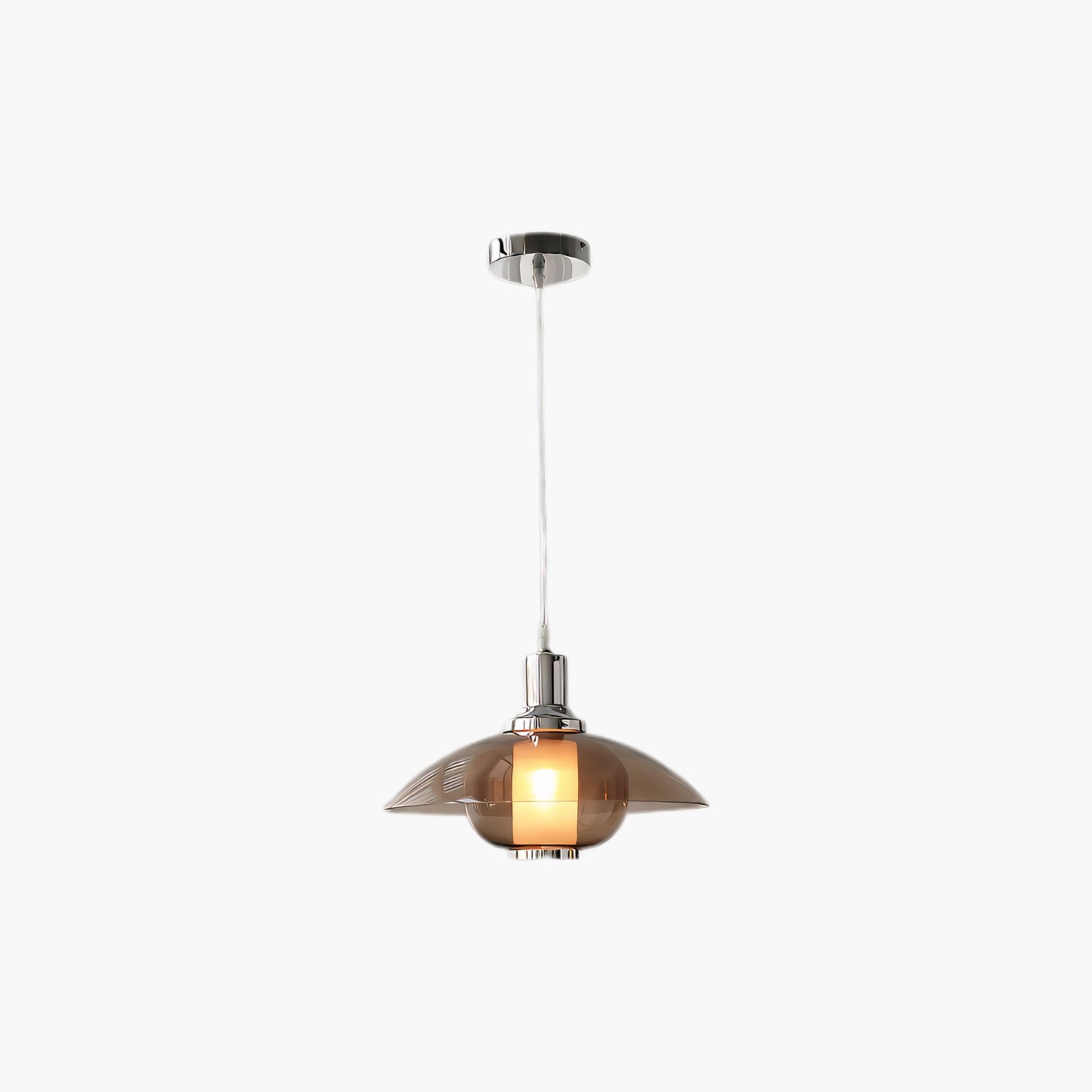 Flying Saucer Chrome Retro Crystal Pendant Light