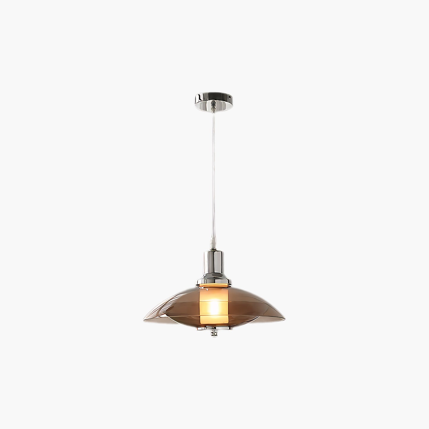 Flying Saucer Chrome Retro Crystal Pendant Light