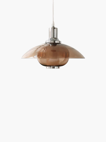 Flying Saucer Chrome Retro Crystal Pendant Light