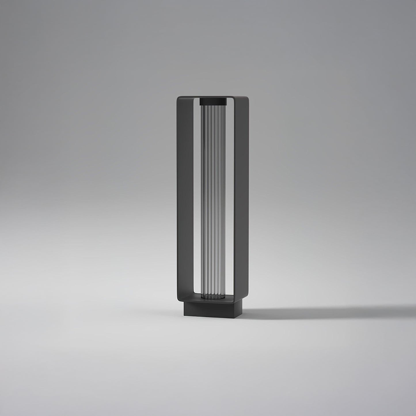 Frame Minimalist Crystal Outdoor Post Lamp