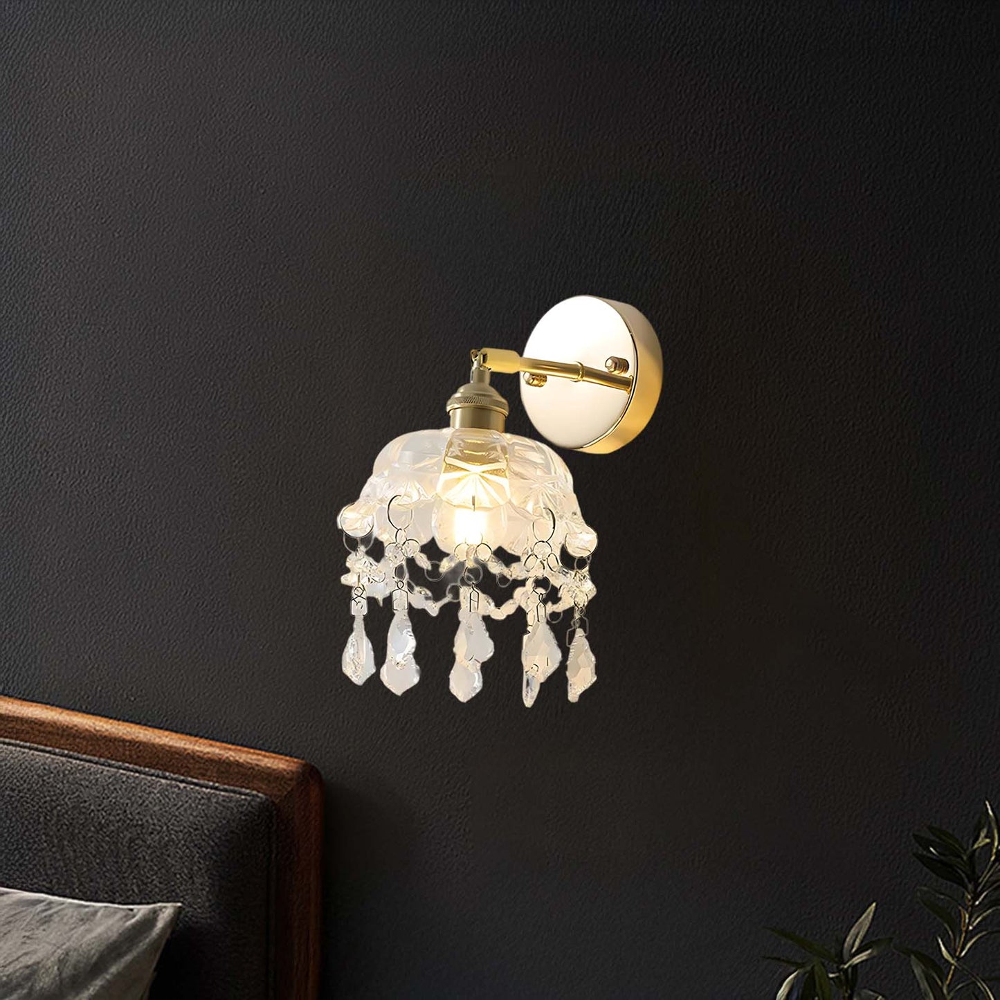 French Tassel Eclectic Crystal Wall Light