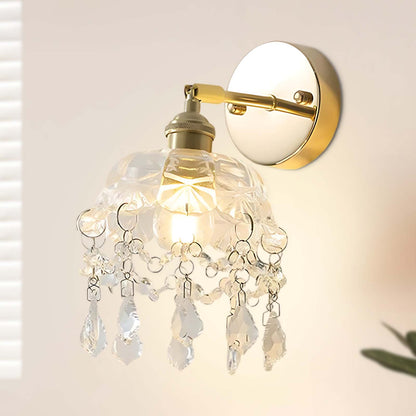 French Tassel Eclectic Crystal Wall Light