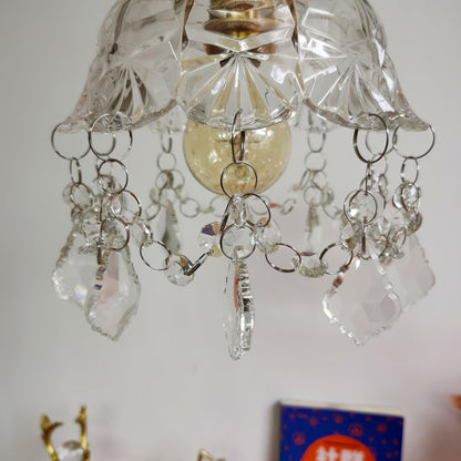 French Tassel Eclectic Crystal Wall Light