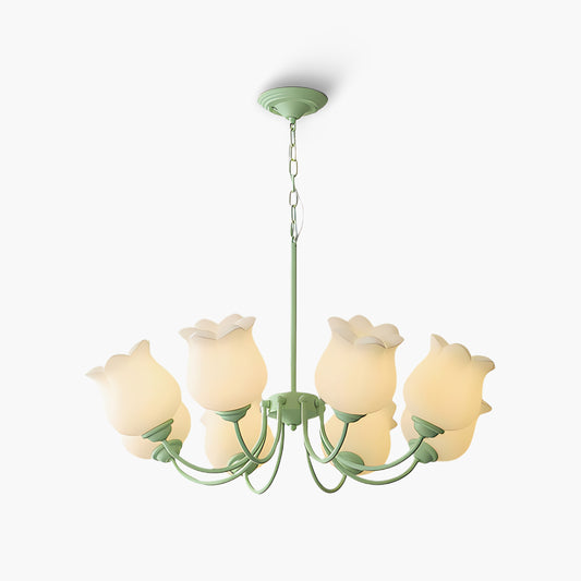 French Lily Vintage Metal Chandelier