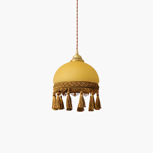 French Tassels Brass Contemporary Crystal Pendant Light