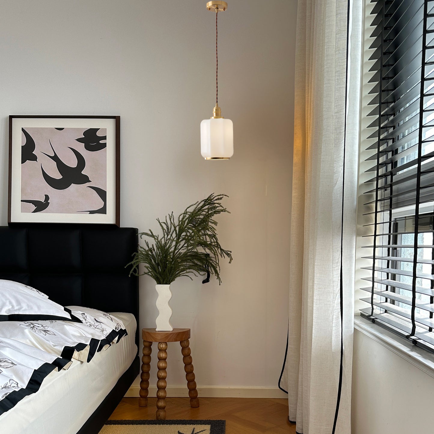 Funnel Rustic Crystal Pendant Light