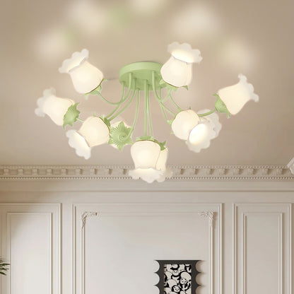 Garden Flower Eclectic Crystal Ceiling Lamp