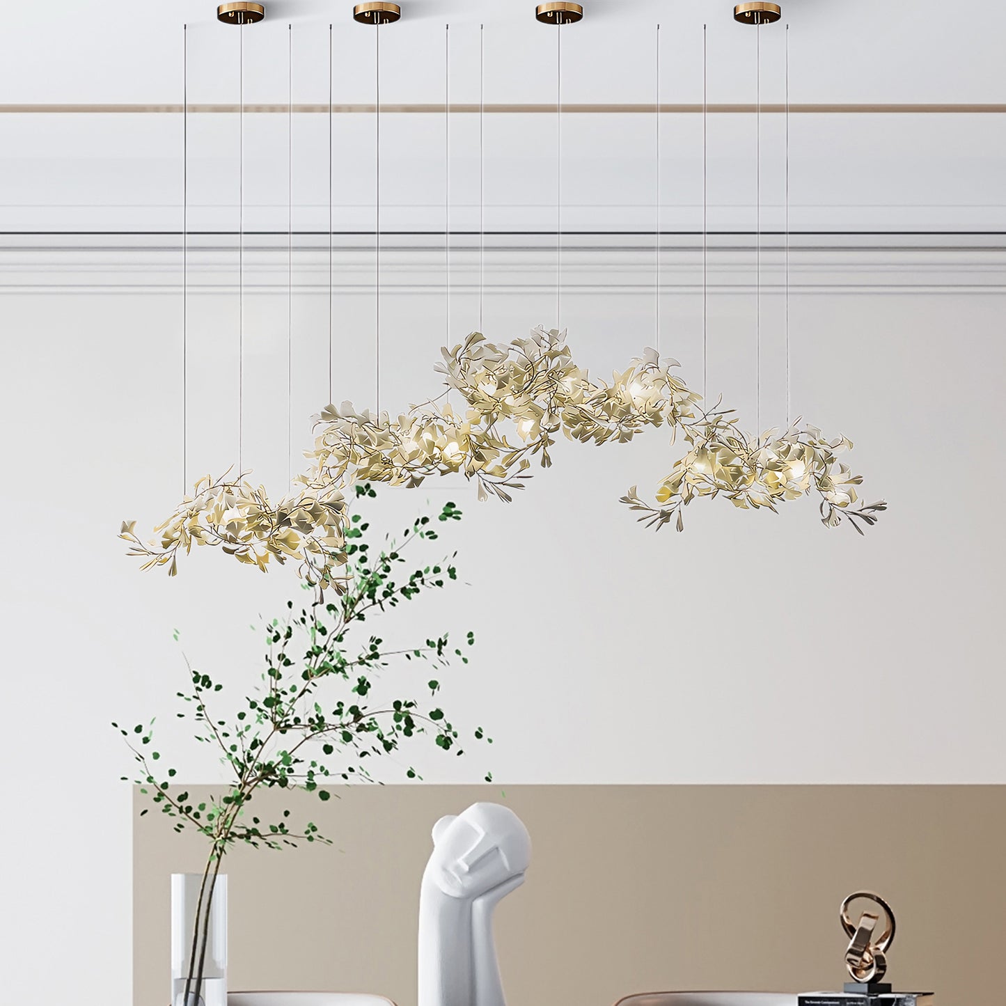 Gingko Eclectic Metal Chandelier C