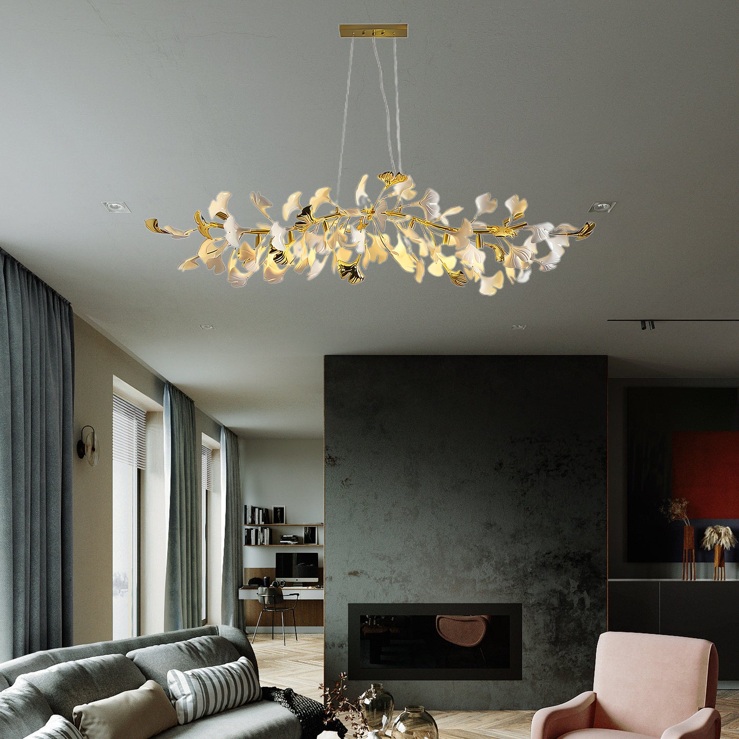 Gingko Modern Metal Chandelier D