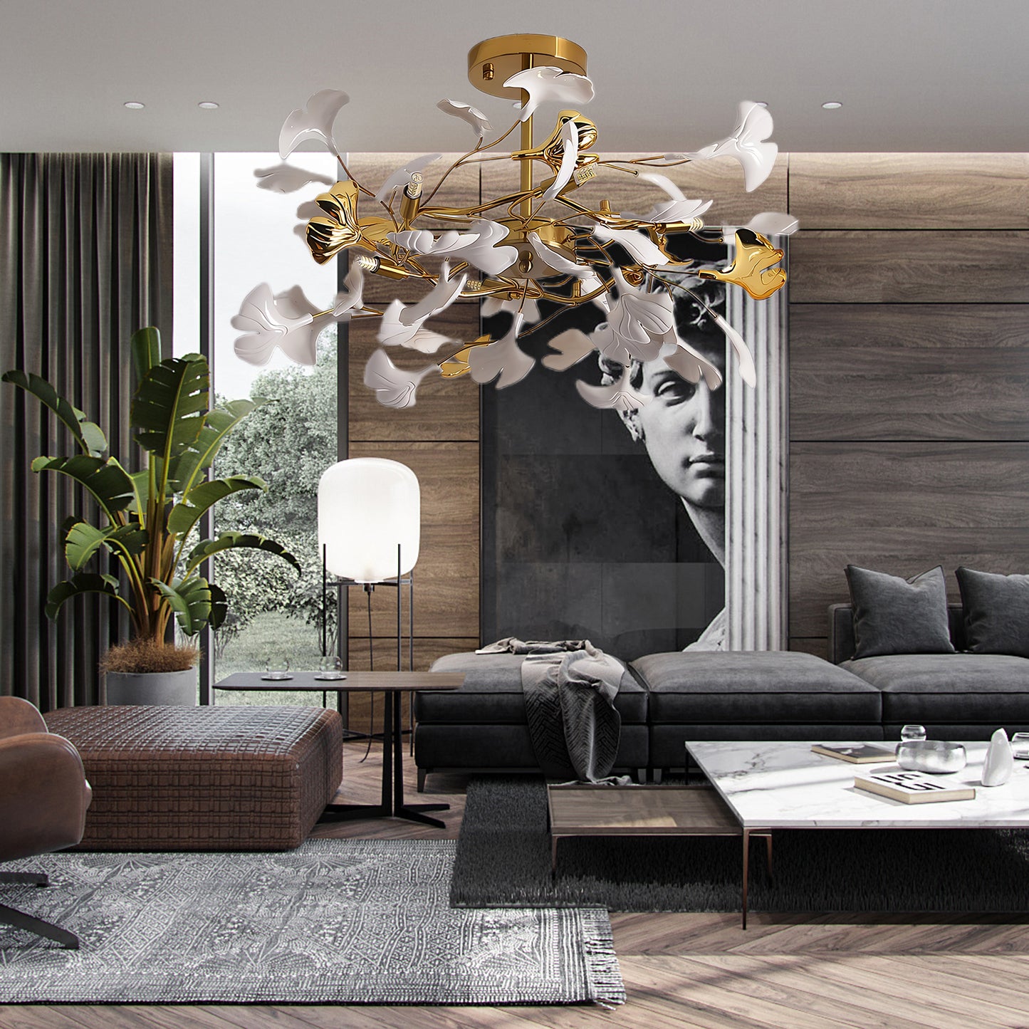 Gingko Modern Metal Chandelier L