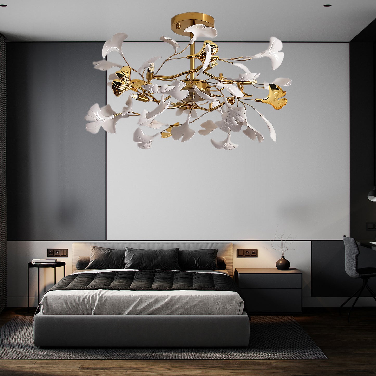 Gingko Modern Metal Chandelier L