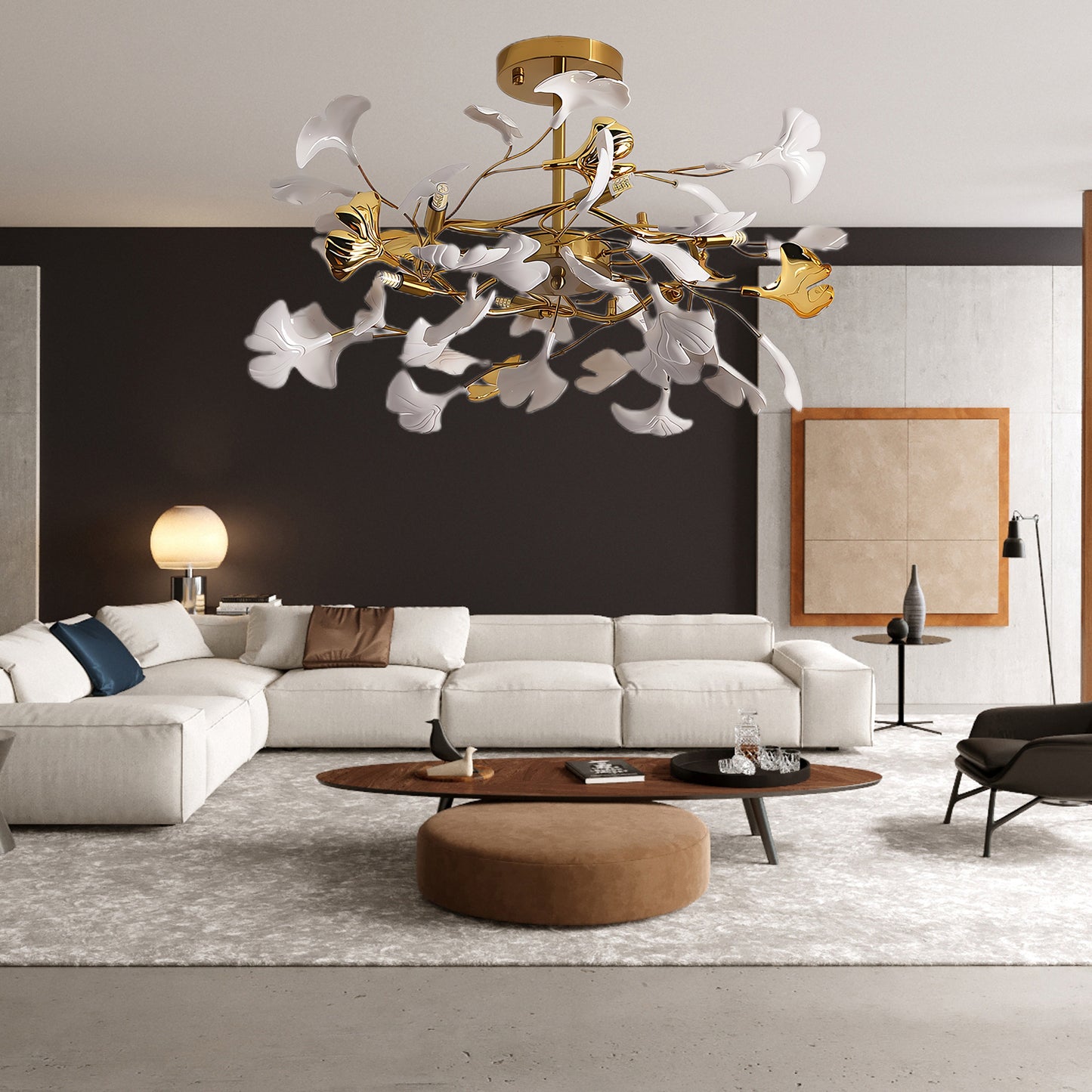 Gingko Modern Metal Chandelier L