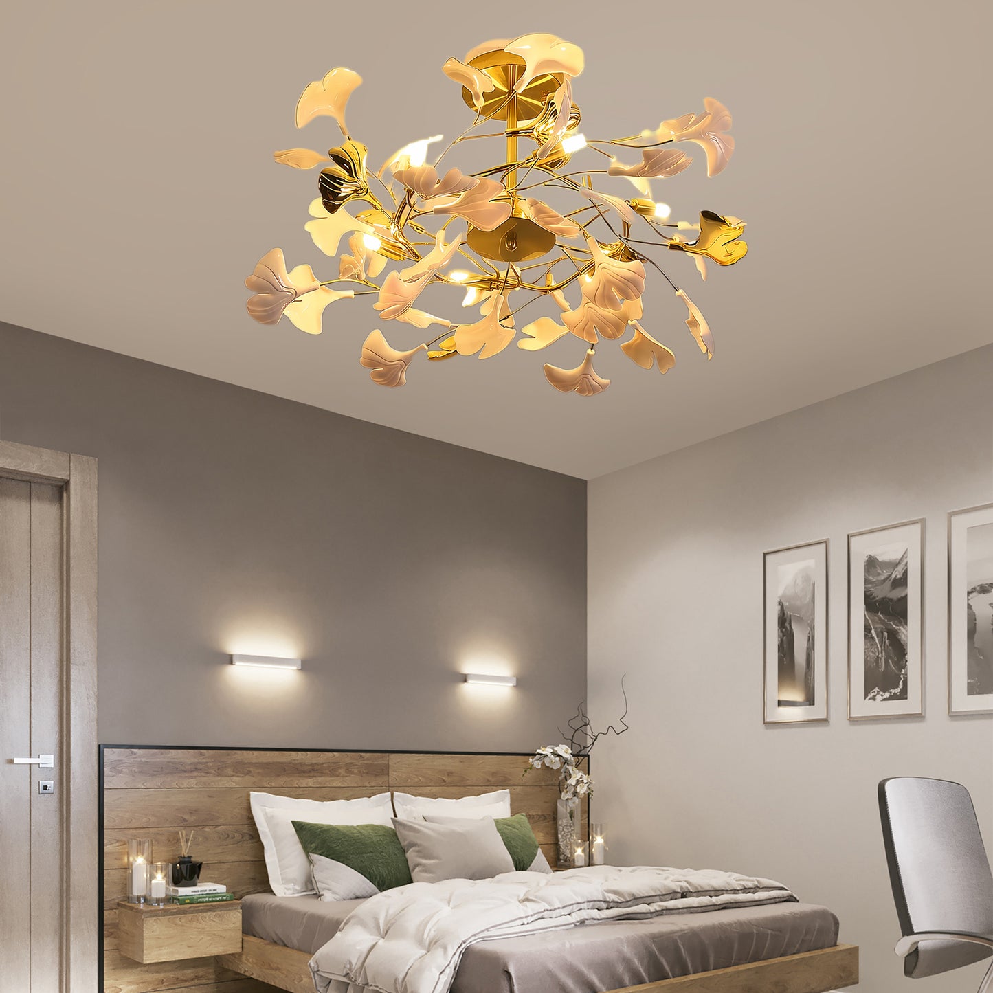 Gingko Modern Metal Chandelier L