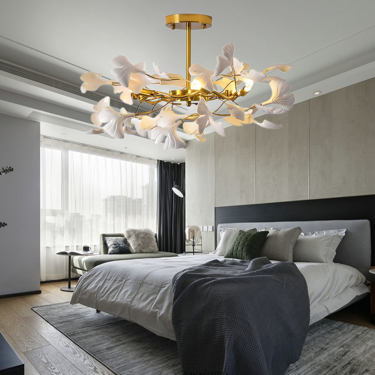 Gingko Modern Metal Chandelier L