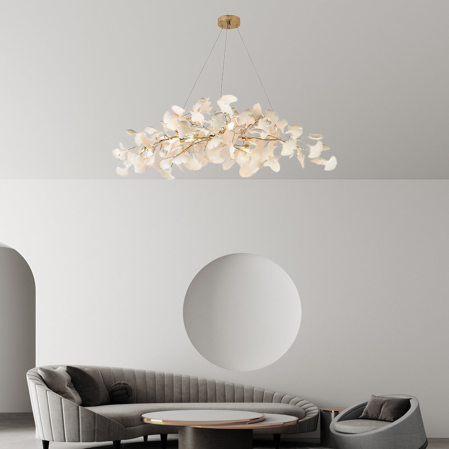 Gingko Eclectic Metal Chandelier N