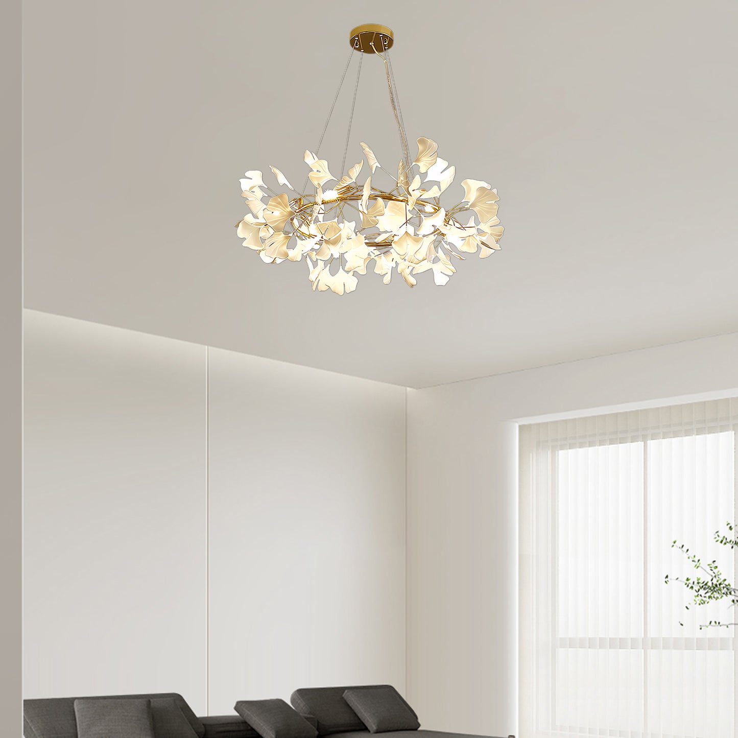 Gingko Eclectic Metal Chandelier O