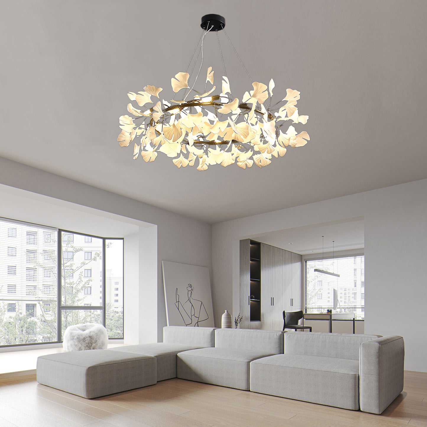 Gingko Eclectic Metal Chandelier O