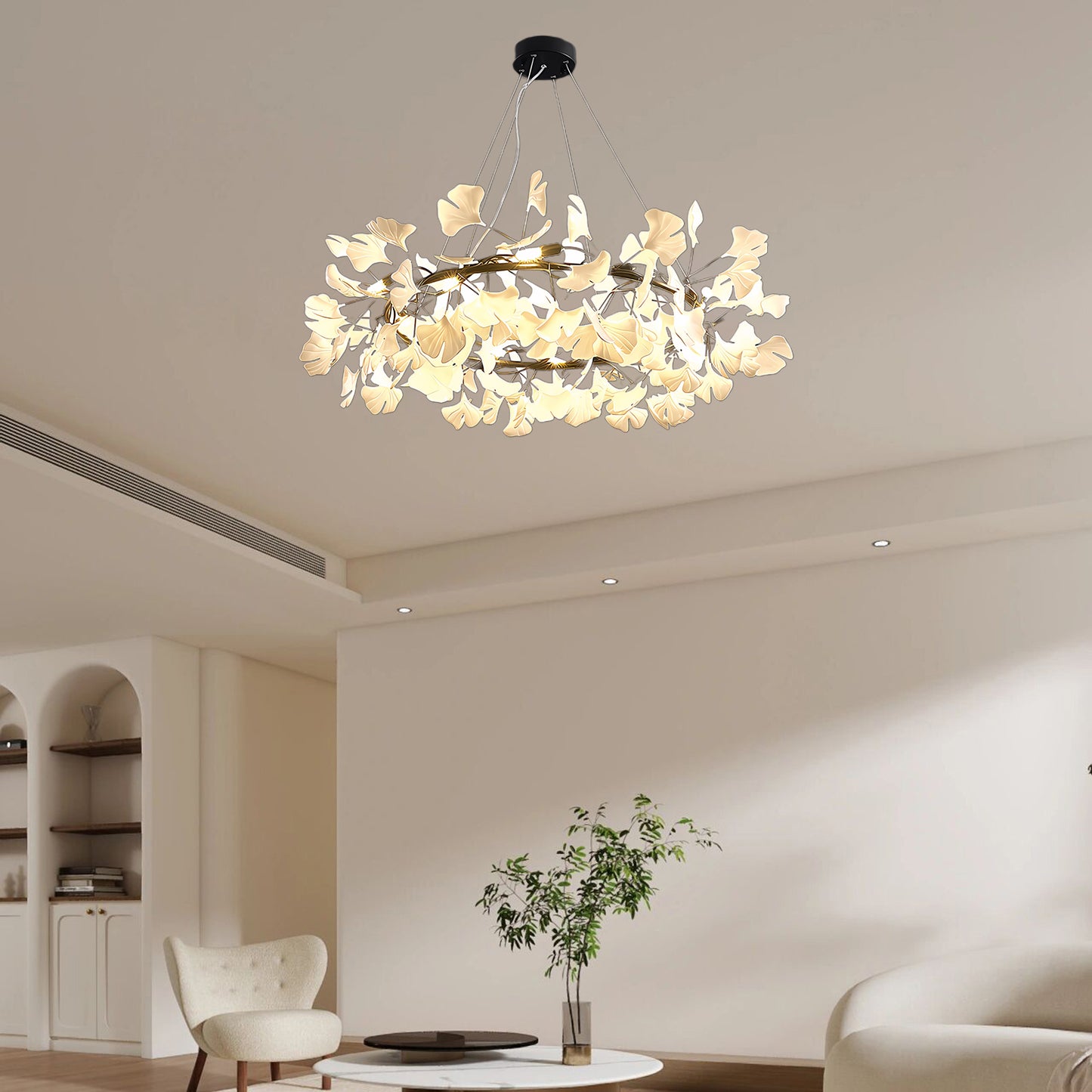 Gingko Eclectic Metal Chandelier O