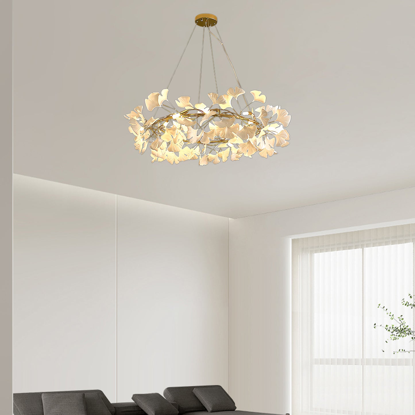 Gingko Eclectic Metal Chandelier O