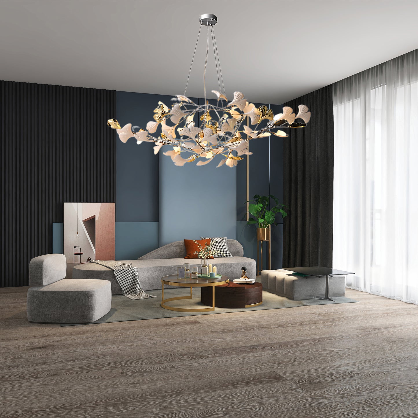 Gingko Eclectic Metal Chandelier S