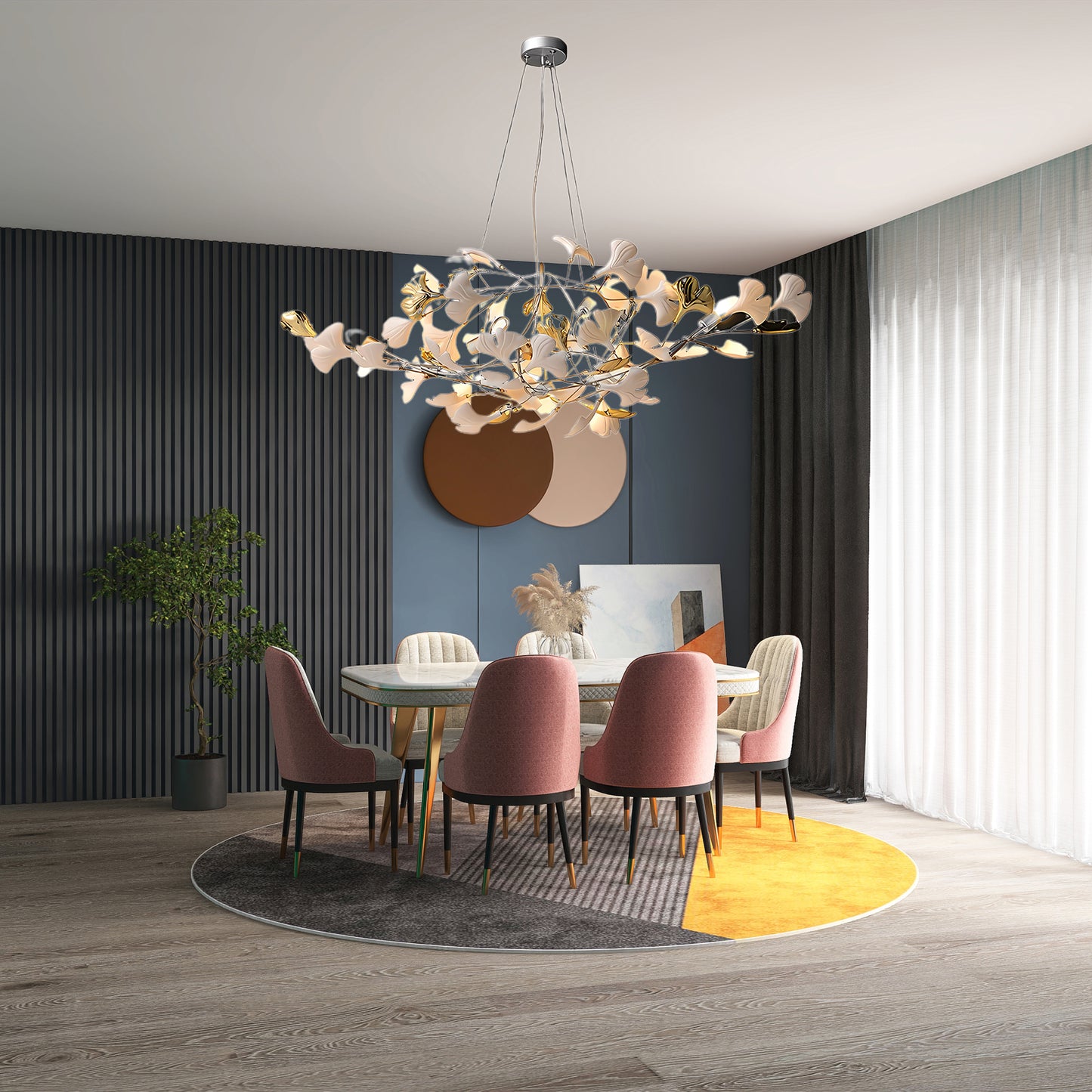 Gingko Eclectic Metal Chandelier S