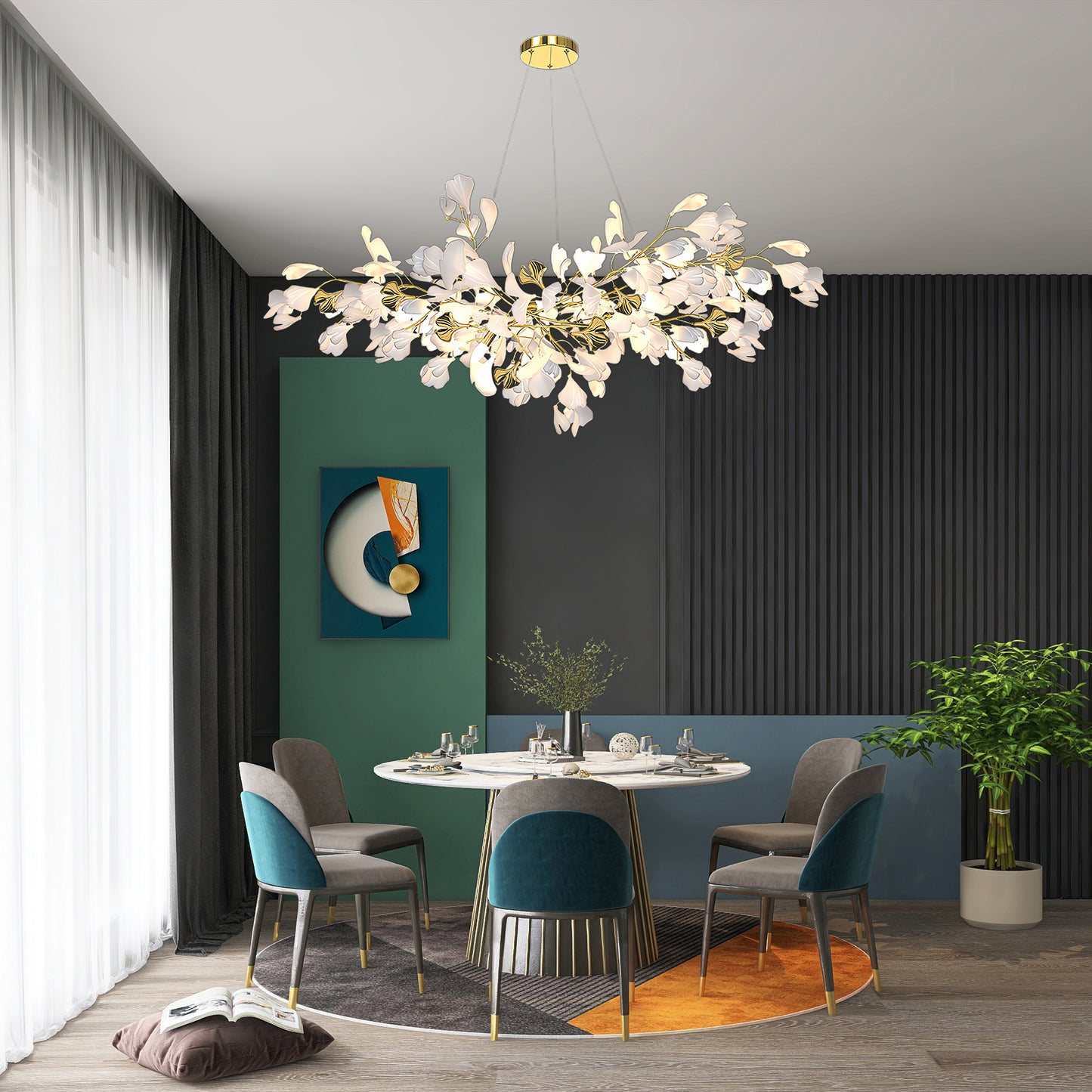 Gingko Eclectic Metal Chandelier Z