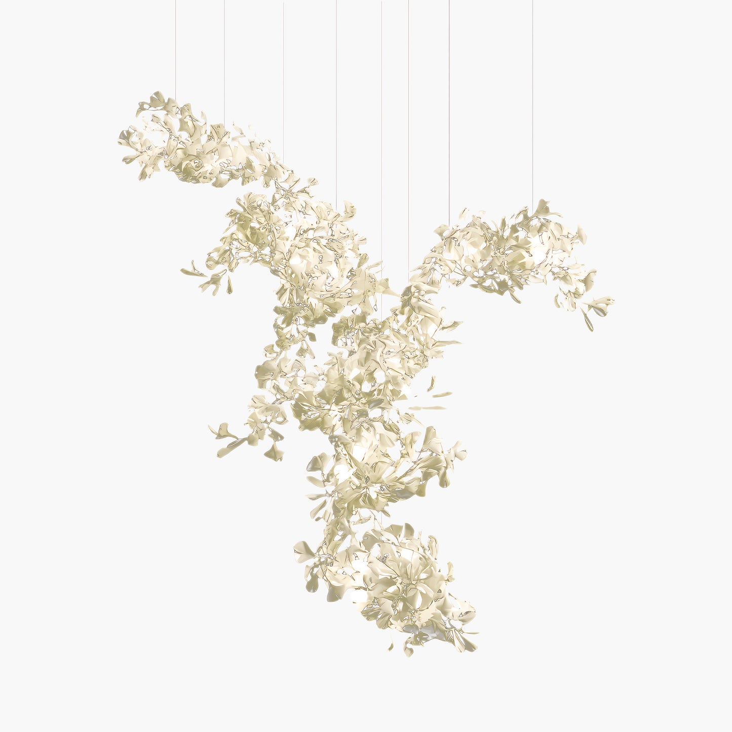 Gingko Combination Eclectic Metal Chandelier