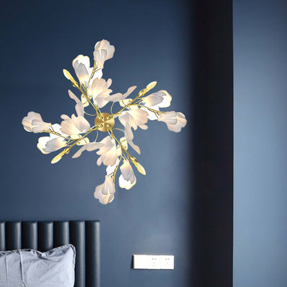 Gingko Flowers Mid-century Metal Wall Lamp