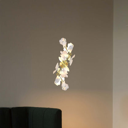 Gingko Flowers Mid-century Metal Wall Lamp